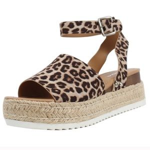 Soda Topic Cheetah Espadrille Platforms